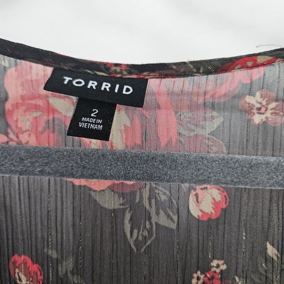 Torrid Sheer Lace-up Top - Picture 3 of 5